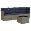 vidaXL 5 Piece Patio Sofa Set with Cushions Gray Poly Rattan