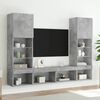 vidaXL 5 Piece TV Wall Units with LED Concrete Gray Engineered Wood