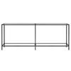 vidaXL Console Table Transparent, Black Tempered Glass, Powder-Coated Steel