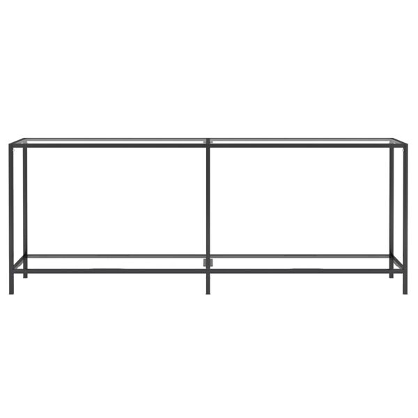 vidaXL Console Table Transparent, Black Tempered Glass, Powder-Coated Steel