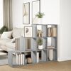 vidaXL Room Divider Bookcase Grey Sonoma Engineered wood 3-Tier