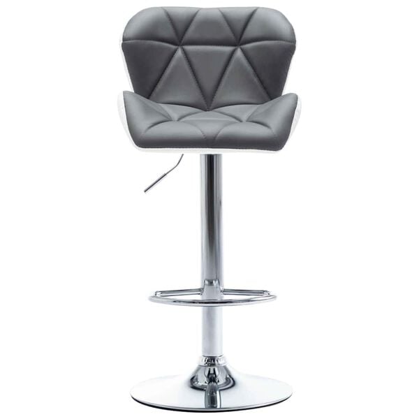 vidaXL Bar Stool Grey 17.32 x 18.90 x 41.54 in Faux Leather