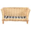 vidaXL Dog Basket Natural, Black, White Willow, Cotton, Polyester