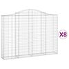 vidaXL Arched Gabion Baskets 8 pcs 78.7x11.8x140/160" Galvanised Iron