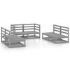 vidaXL Garden Lounge Set Gray Solid Pinewood 6-piece set Modular