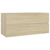 vidaXL Sink Cabinet With Basin Sonoma oak, white Engineered wood, ceramic