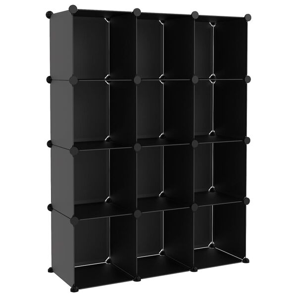 vidaXL Storage Cube Organizer Black Polypropylene, Steel