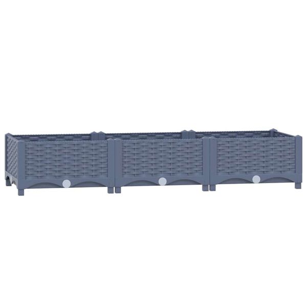 vidaXL Raised Bed Blue Grey Polypropylene 47.2 x 15.7 x 9.1 in Durable