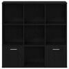 vidaXL Book Cabinet Black Oak 38.6x11.4x38.4" Engineered Wood