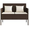 vidaXL Garden Bench Brown PE Rattan Standard Garden Bench Rectangular