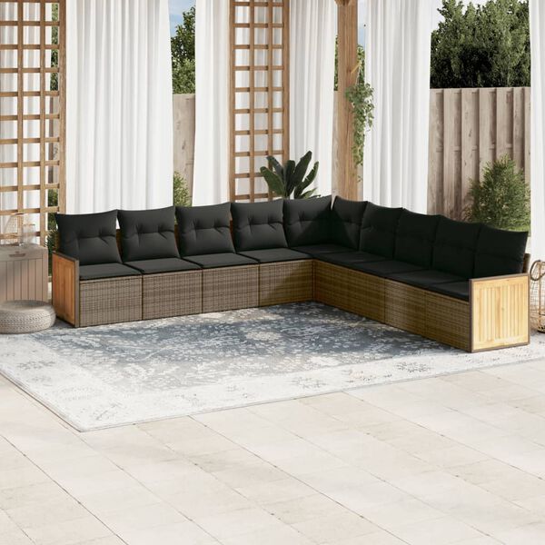 vidaXL Garden Sofa Set Grey