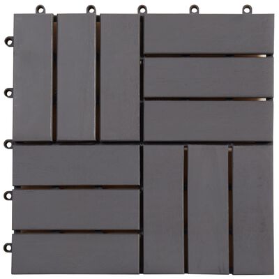 vidaXL Decking Tiles 10 pcs Gray Wash 11.8"x11.8" Solid Acacia Wood