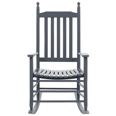 vidaXL Rocking Chair with Curved Seat Gray Poplar Wood