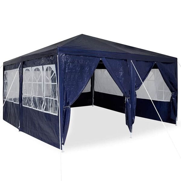 vidaXL Party Tent Blue 157.48 x 157.48 x 104.72 in Polyethylene