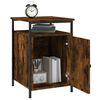 vidaXL Bedside Cabinet Set of 2 Smoked Oak Engineered Wood, Iron Medium