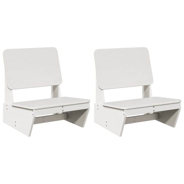 vidaXL Garden Chair Set of 2 White Solid Pine wood Medium Durable