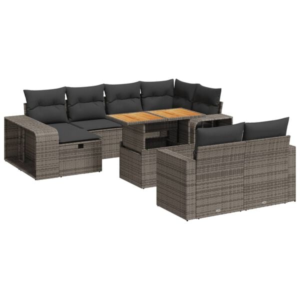 vidaXL Garden Sofa Set Gray
