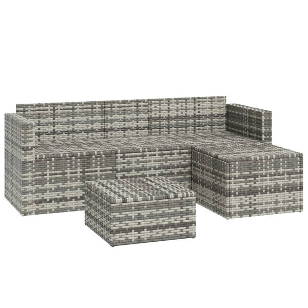 vidaXL Garden Lounge Set Gray, Anthracite PE Rattan, Powder-coated Steel