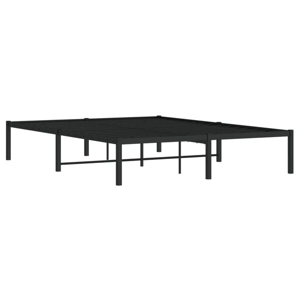 vidaXL Metal Bed Frame without Mattress Black 53.1"x74.8"