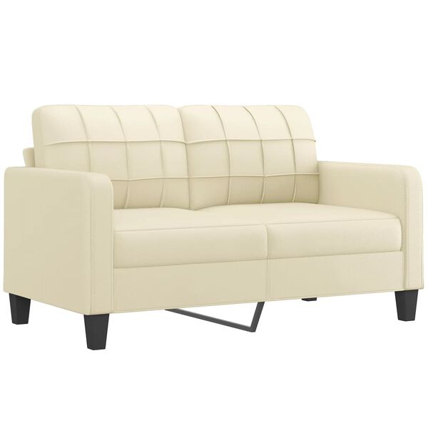 vidaXL Sofa Set Cream Faux leather, metal, textilene, plywood