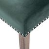 vidaXL Dining Chair Dark Green Velvet, Solid Rubberwood Medium