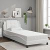 vidaXL Bed Frame with LED without Mattress "Zadar" White 39.4"x74.8"