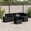 vidaXL Garden Sofa Set Black PE rattan, powder-coated steel, tempered glass