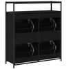vidaXL Shoe Cabinet Black Oak 100 x 34 x 112 cm Engineered Wood