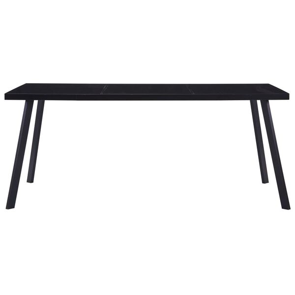 vidaXL Dining Table Black Tempered glass, steel