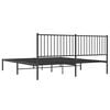 vidaXL Bed Frame Black Powder-coated steel King Bed Frame Rectangular