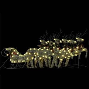 vidaXL Reindeer And Sleigh Christmas Decoration Set of 6 Gold