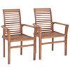 vidaXL Dining Chair Set of 2 Teak brown Solid Teak Wood Medium