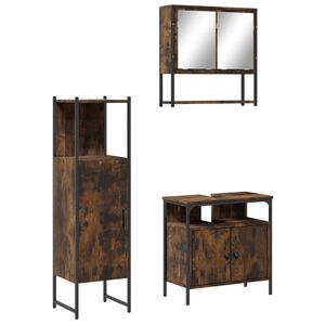 vidaXL Bathroom Furniture Set Smoked Oak