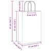 vidaXL Paper Bags 250 pcs with Handles Pink 21x11x31 cm