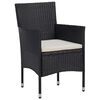 vidaXL Garden Dining Set Black, cream white cushion