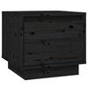 vidaXL Bedside Cabinet Set of 2 Black Solid Pine Wood Small