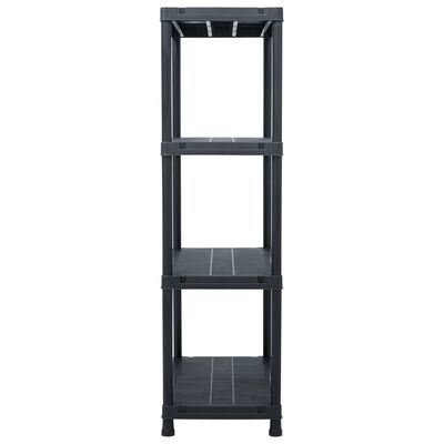 vidaXL Storage Shelf Racks 2 pcs Black 440.9 lb 31.5"x15.7"x54.3" Plastic
