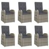 vidaXL Garden Dining Set Grey PE rattan Large Adjustable Armrests