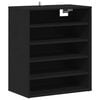 vidaXL Shoe Cabinet Black Engineered Wood Medium Storage Shoe Cabinet