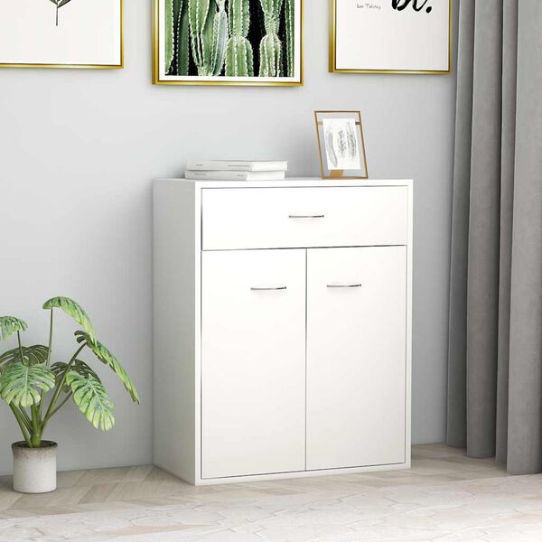 vidaXL Sideboard White Engineered wood Medium Sideboard Rectangular