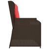 vidaXL Reclining Patio Bench Brown Poly Rattan, Powder-Coated Steel