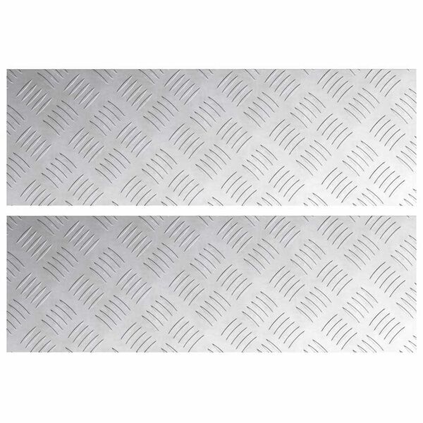 vidaXL Stair Tread Rectangular 2 pcs Silver 23.62 x 7.87 in Aluminium