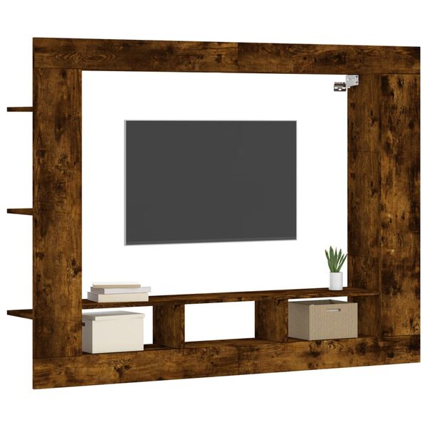 vidaXL TV Cabinet Smoked Oak Engineered Wood Large TV Cabinet