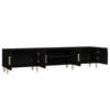 vidaXL Tv Cabinet Black Engineered wood, Solid eucalyptus wood Tv Cabinet