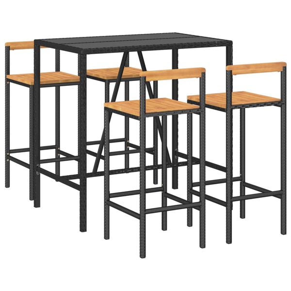 vidaXL Garden Bar Set Black