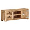 vidaXL TV Cabinet Natural Wood Rough Mango Wood, MDF Medium TV Cabinet