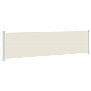 vidaXL Side Awning Cream Polyester with PU coating, Powder-coated steel