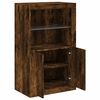 vidaXL Side Cabinet Smoked oak Engineered wood and glass Medium