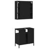 vidaXL Bathroom Furniture Set Black Engineered Wood
