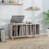 vidaXL Record Cabinet Grey Sonoma Engineered wood, Solid eucalyptus wood